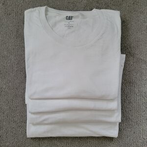 NWOT CAT Set of 4 White Short Sleeves Tee Size US XL